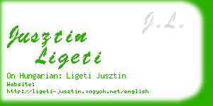 jusztin ligeti business card